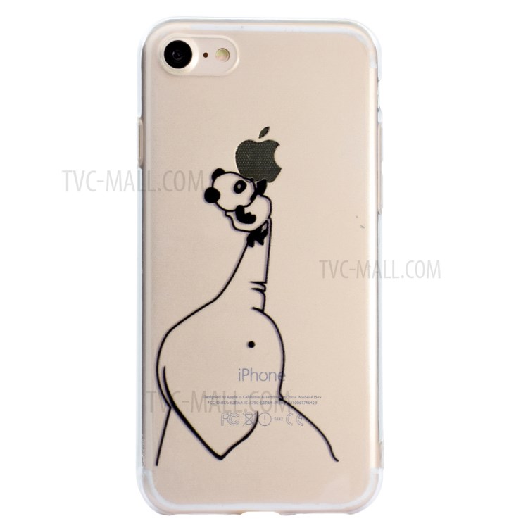 Pattern Printing Clear TPU Phone Case for iPhone 8 Plus/7 Plus 5.5 inch - Elephant-2