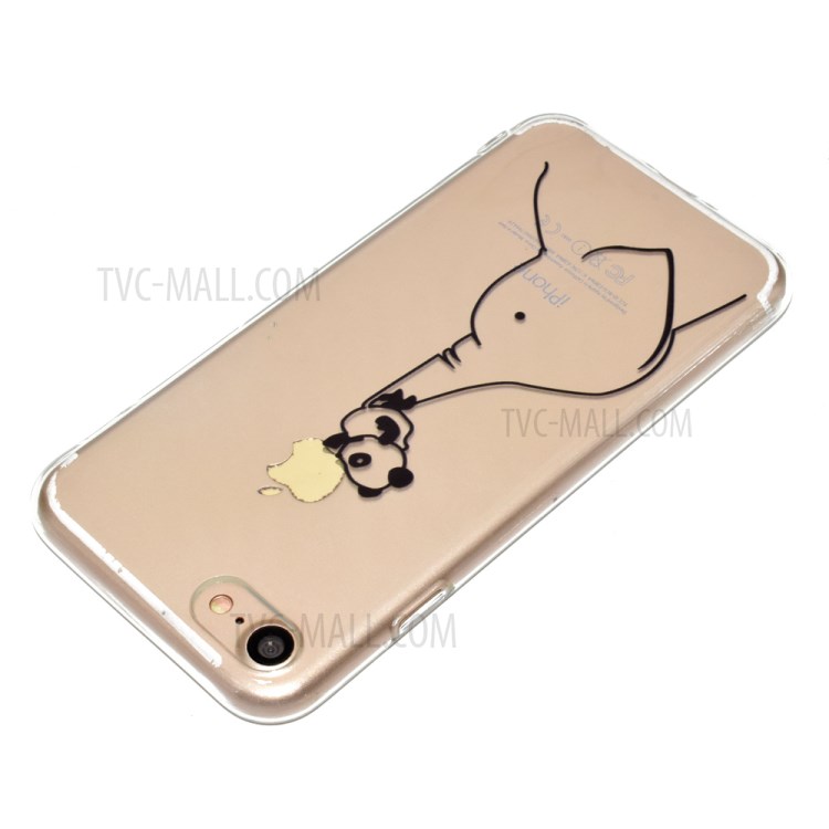 Pattern Printing Clear TPU Phone Case for iPhone 8 Plus/7 Plus 5.5 inch - Elephant-4