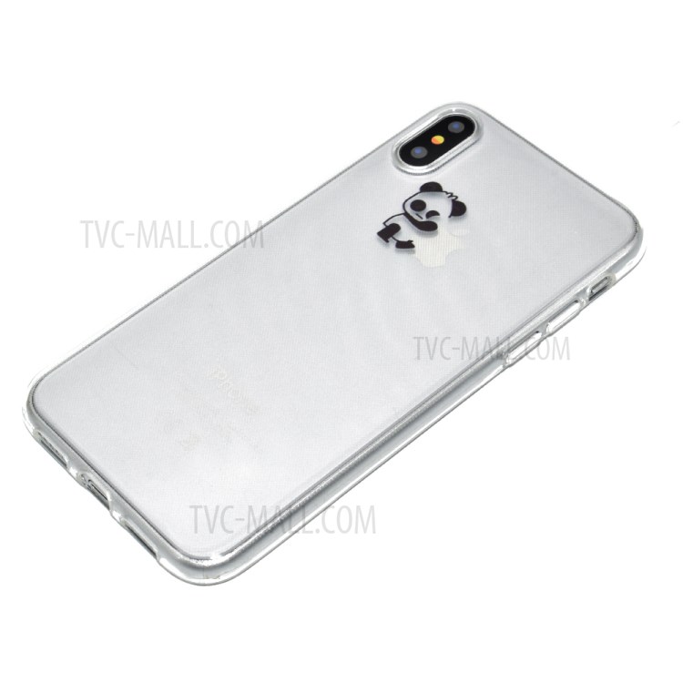 Pattern Printing Clear TPU Phone Case for iPhone X/XS 5.8 inch - Panda-3