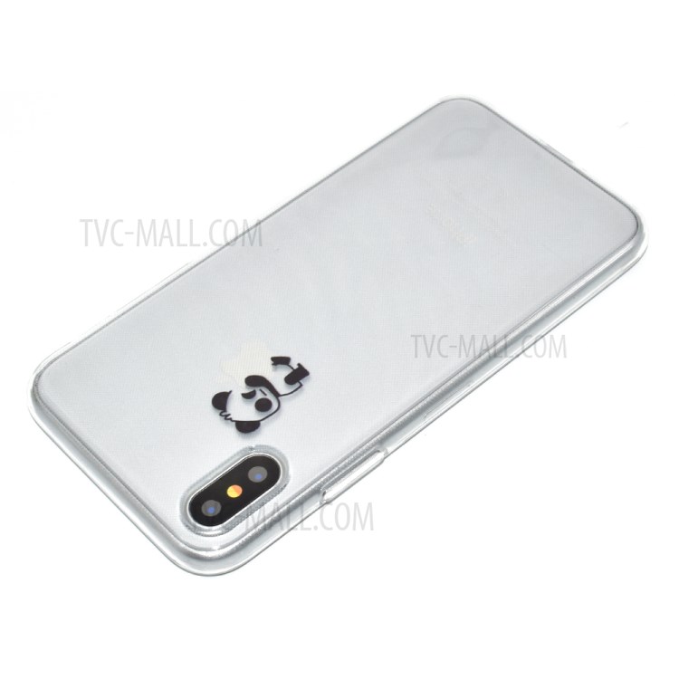 Pattern Printing Clear TPU Phone Case for iPhone X/XS 5.8 inch - Panda-4