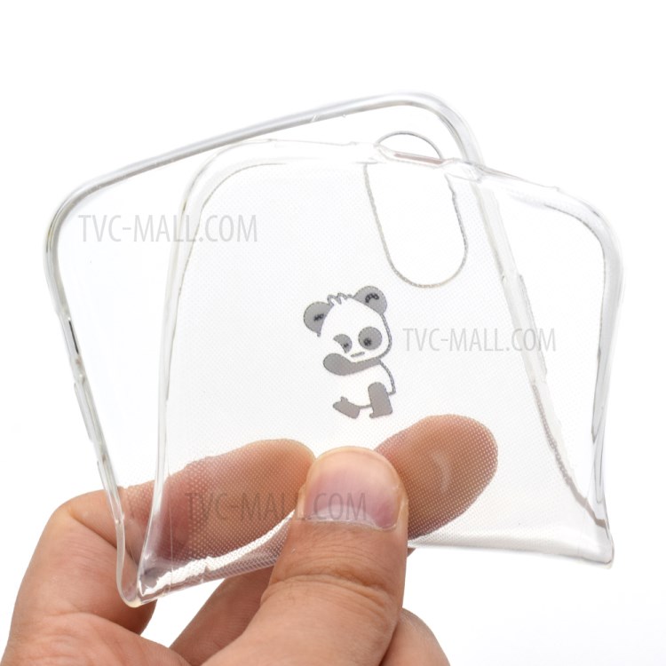 Pattern Printing Clear TPU Phone Case for iPhone X/XS 5.8 inch - Panda-5