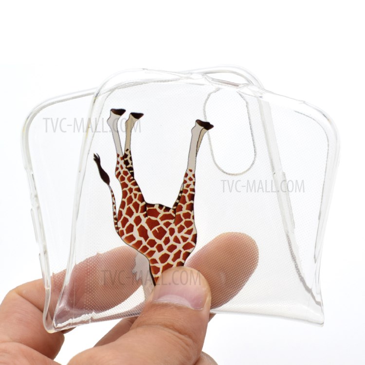 Pattern Printing Clear TPU Phone Case for iPhone X/XS 5.8 inch - Giraffe-5