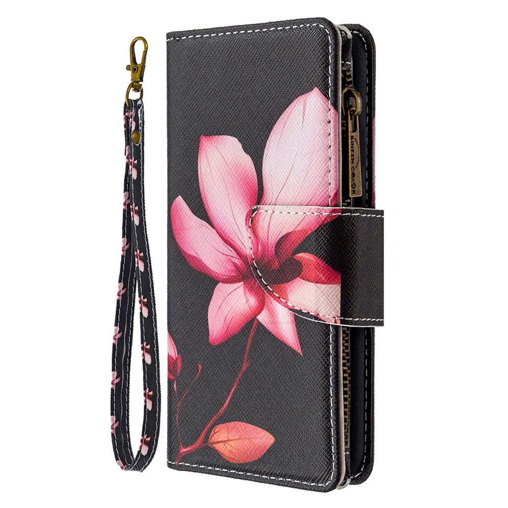 BF03 Pattern Printing Zipper Wallet Leather Phone Cover for iPhone XR 6.1 inch - Flower-4