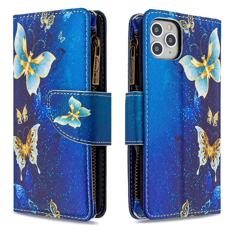 BF03 Pattern Printing Zipper Wallet Leather Phone Case for iPhone 11 Pro Max 6.5 inch - Beautiful Butterfly-6