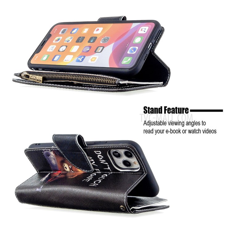 BF03 Pattern Printing Zipper Wallet Leather Phone Case for iPhone 11 Pro Max 6.5 inch - Fierce Bear-7