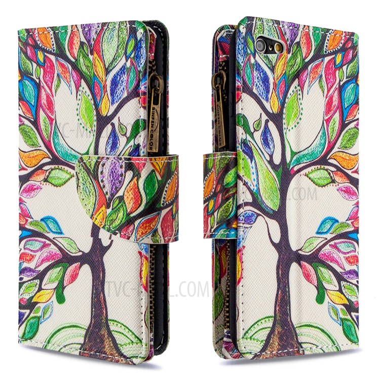 BF03 Pattern Printing Zipper Wallet Leather Protective Shell for iPhone 6 Plus/6S Plus 5.5 inch - Life Tree-4