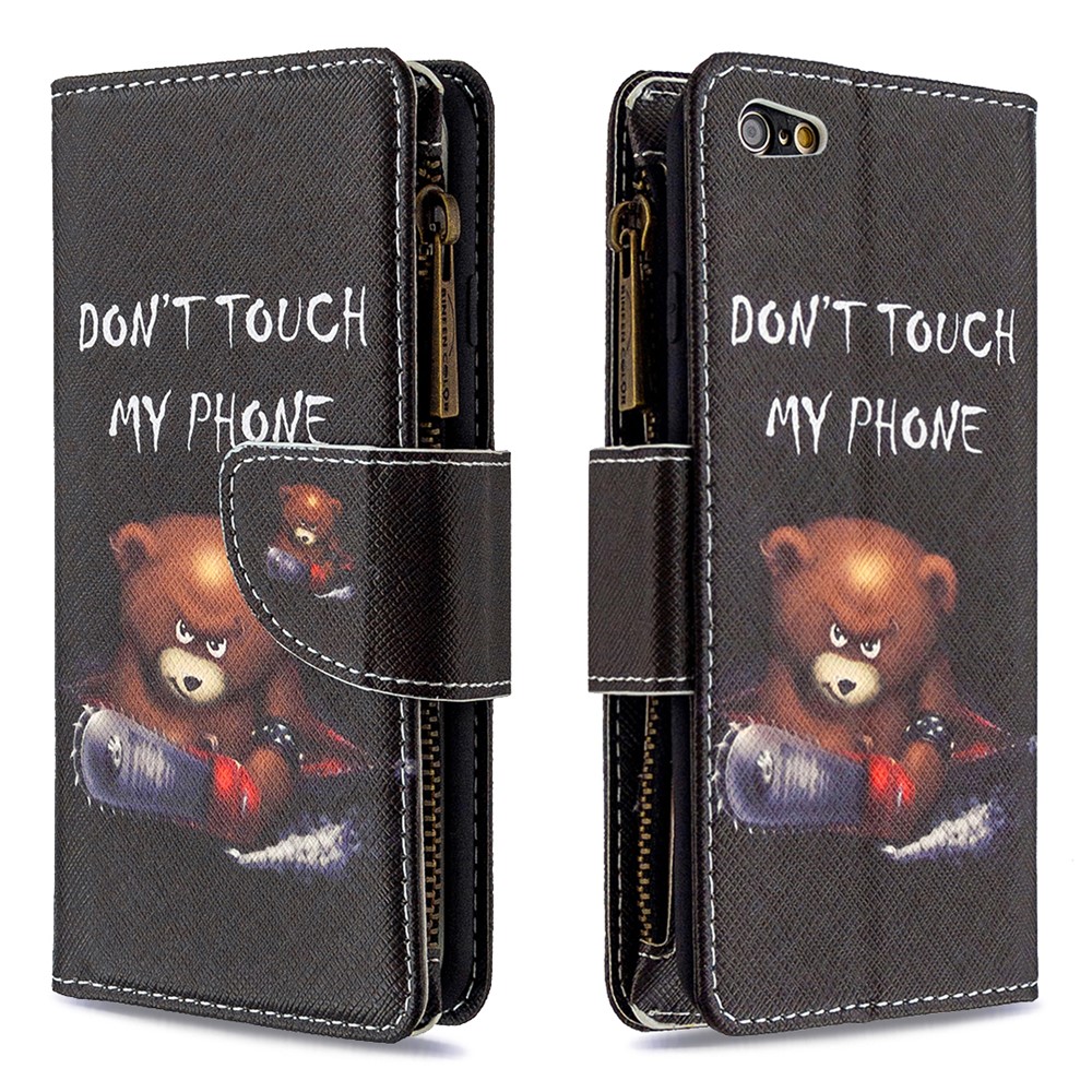 BF03 Pattern Printing Zipper Wallet Leather Protective Shell for iPhone 6 Plus/6S Plus 5.5 inch - Fierce Bear-4