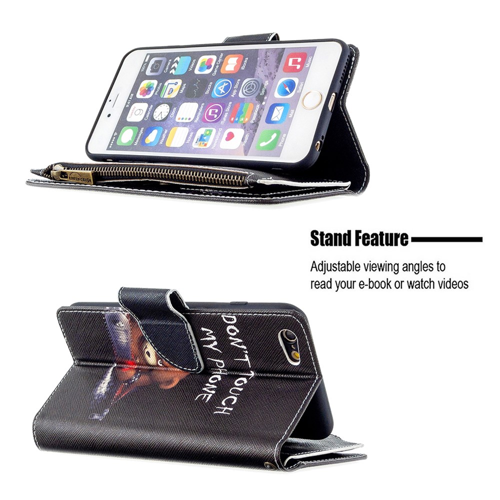 BF03 Pattern Printing Zipper Wallet Leather Protective Shell for iPhone 6 Plus/6S Plus 5.5 inch - Fierce Bear-5