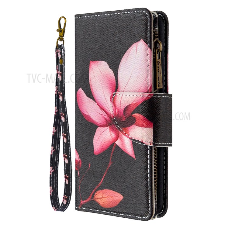 BF03 Pattern Printing Zipper Wallet Leather Protective Phone Cover for iPhone X/XS 5.8 inch - Flower-2