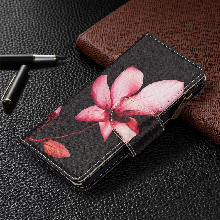 BF03 Pattern Printing Zipper Wallet Leather Protective Phone Cover for iPhone X/XS 5.8 inch - Flower-7