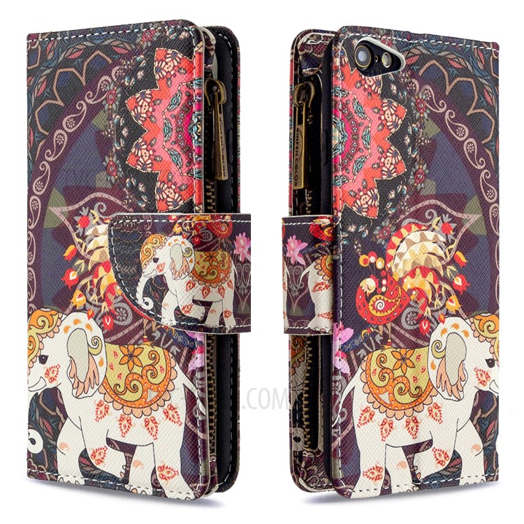 BF03 Pattern Printing Zipper Wallet Leather Protective Case for iPhone 6/6s 4.7-inch - Elephant-4