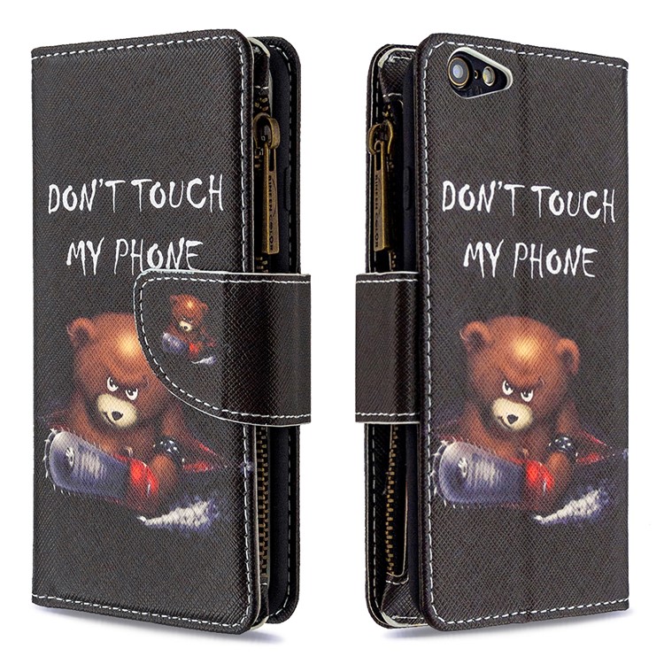 BF03 Pattern Printing Zipper Wallet Leather Protective Case for iPhone 6/6s 4.7-inch - Fierce Bear-4
