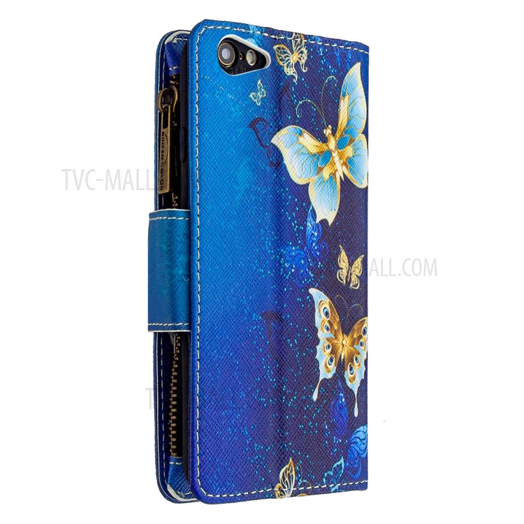 BF03 Pattern Printing Zipper Wallet Leather Protective Case for iPhone 6/6s 4.7-inch - Beautiful Butterfly-3