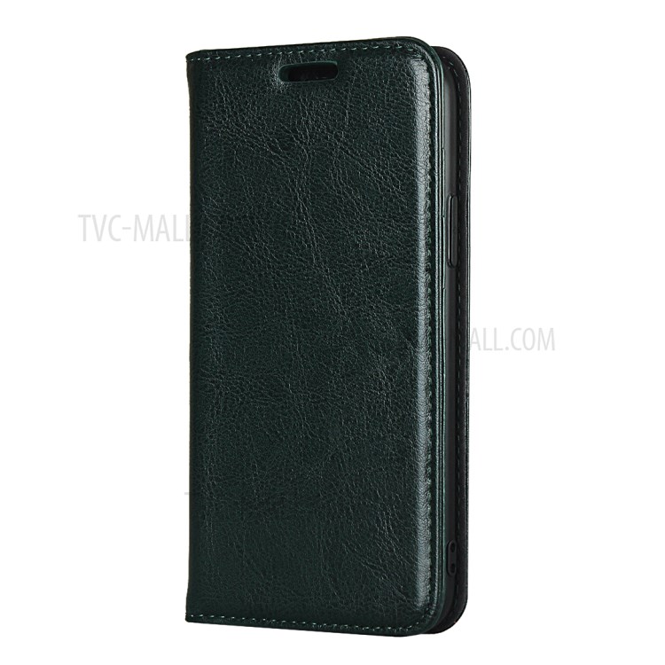 Crazy Horse Texture Genuine Leather Wallet Phone Case for Apple iPhone 11 Pro Max 6.5 inch - Green-2
