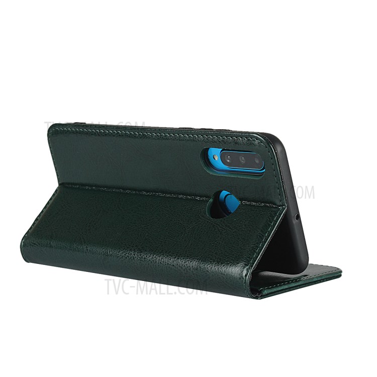 Crazy Horse Texture Genuine Leather Wallet Case for Huawei P30 Lite New Edition/P30 Lite/nova 4e - Green-5