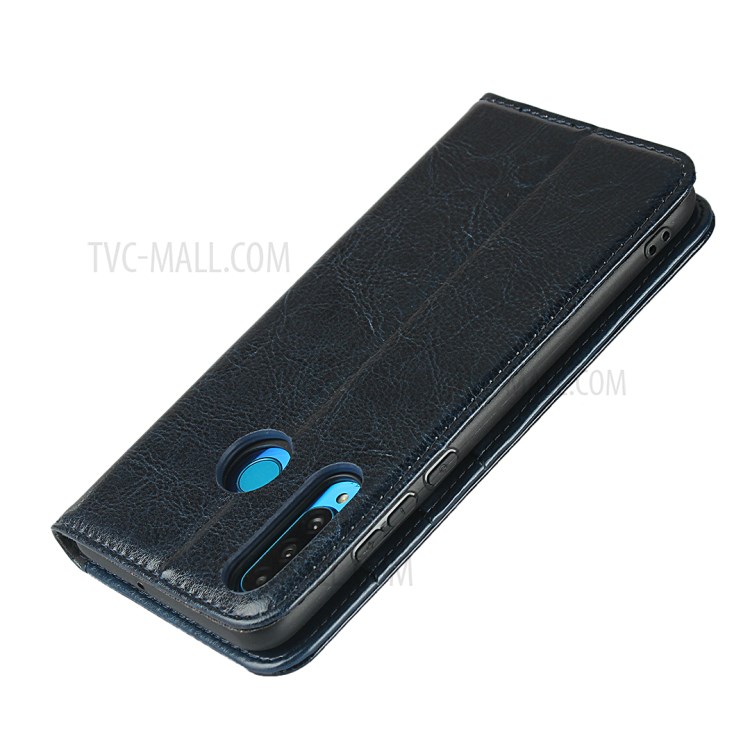 Crazy Horse Texture Genuine Leather Wallet Case for Huawei P30 Lite New Edition/P30 Lite/nova 4e - Green-6