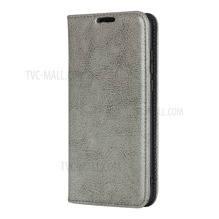 Crazy Horse Texture Genuine Leather Wallet Case for Huawei P30 Lite New Edition/P30 Lite/nova 4e - Grey-2