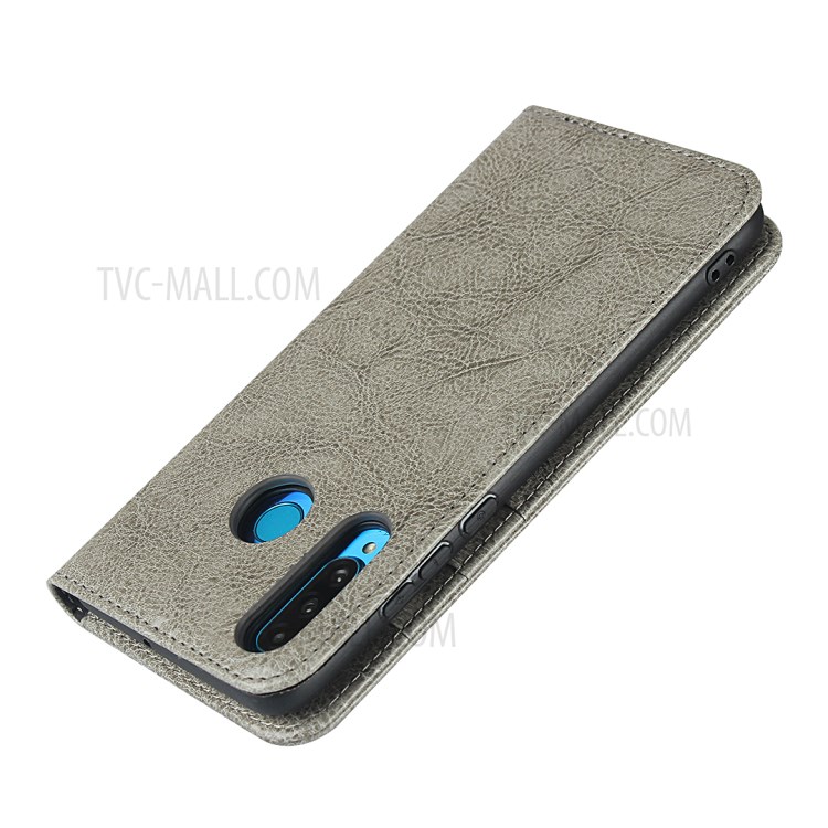 Crazy Horse Texture Genuine Leather Wallet Case for Huawei P30 Lite New Edition/P30 Lite/nova 4e - Grey-6