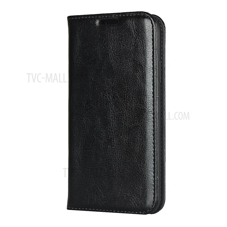 Crazy Horse Texture Genuine Leather Wallet Phone Case for Apple iPhone XR 6.1 inch - Black-3