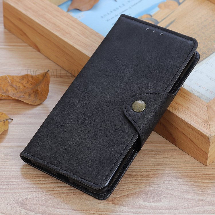 Brass Magnetic Clasp Leather Shell for iPhone 12 Max/12 Pro 6.1 inch - Black-11