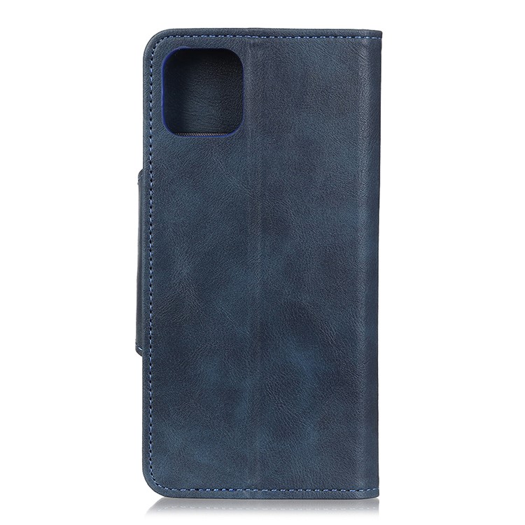 Brass Magnetic Clasp Leather Shell for iPhone 12 Max/12 Pro 6.1 inch - Blue-10