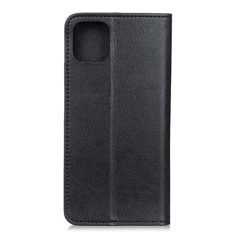 Auto-absorbed Litchi Grain Split Leather Cover for iPhone 12 Pro/Max 6.1 inch - Black-7