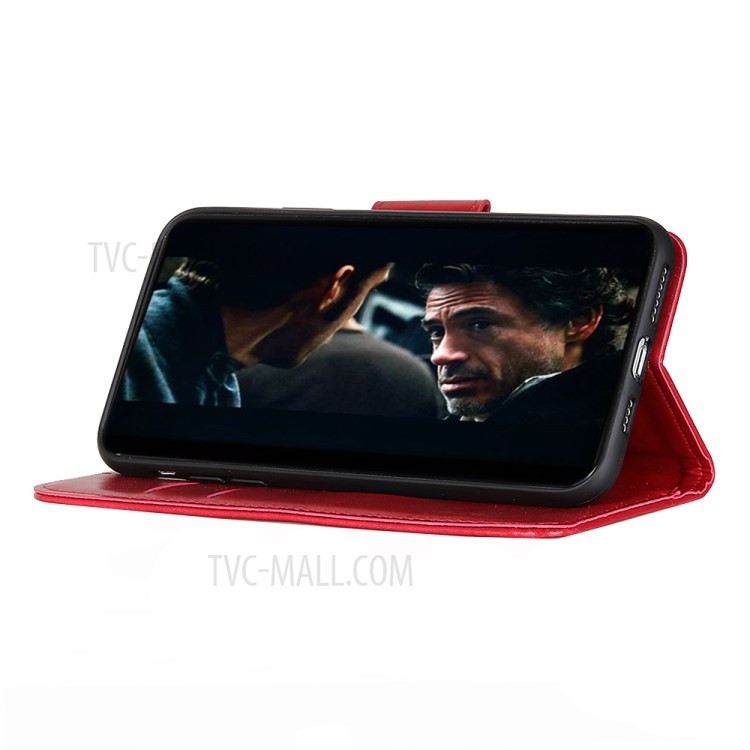 Crazy Horse Leather Unique Cover for iPhone 12 Max/12 Pro 6.1 inch - Red-7