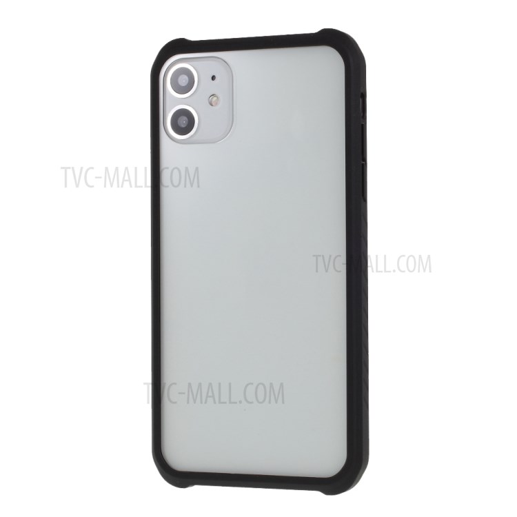 DIVI Tempered Glass + TPU Hybrid Case with Screen Protector for iPhone 11 6.1 inch - Black-3