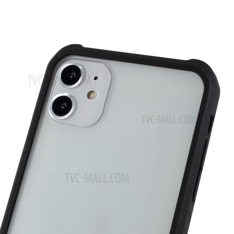DIVI Tempered Glass + TPU Hybrid Case with Screen Protector for iPhone 11 6.1 inch - Black-5