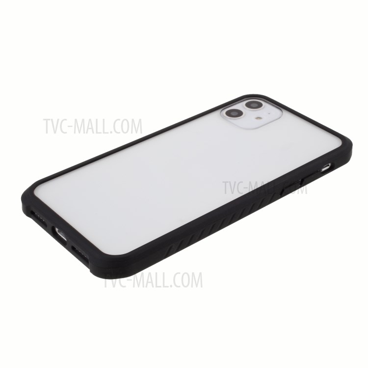 DIVI Tempered Glass + TPU Hybrid Case with Screen Protector for iPhone 11 6.1 inch - Black-6