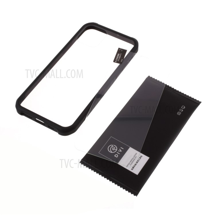 DIVI Tempered Glass + TPU Hybrid Case with Screen Protector for iPhone 11 Pro 5.8 inch - Black-2
