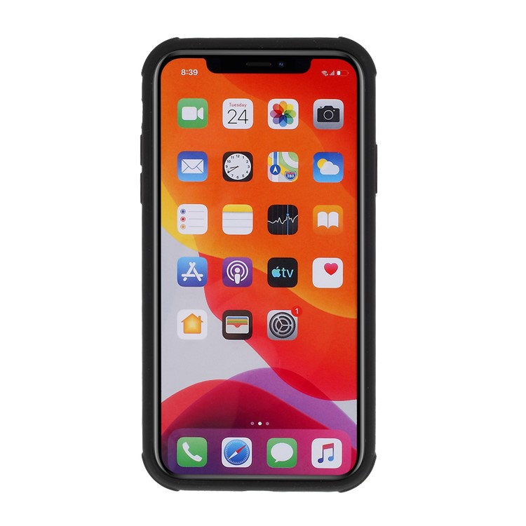 DIVI Shockproof Liquid Silicone Cover with Tempered Glass Screen Protector for iPhone 11 6.1 inch - Black-4