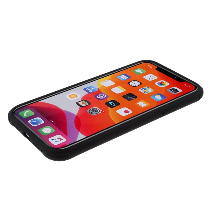 DIVI Shockproof Liquid Silicone Cover with Tempered Glass Screen Protector for iPhone 11 6.1 inch - Black-8