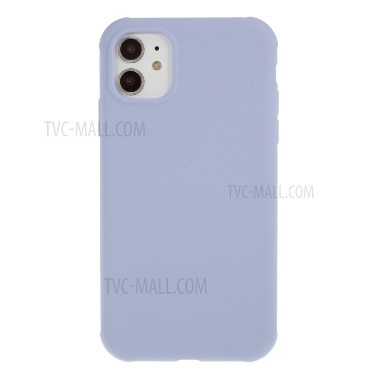DIVI Shockproof Liquid Silicone Cover with Tempered Glass Screen Protector for iPhone 11 6.1 inch - Light Purple-2