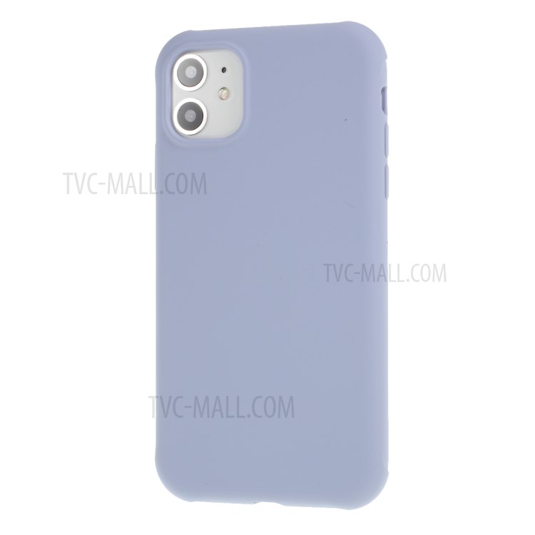 DIVI Shockproof Liquid Silicone Cover with Tempered Glass Screen Protector for iPhone 11 6.1 inch - Light Purple-3