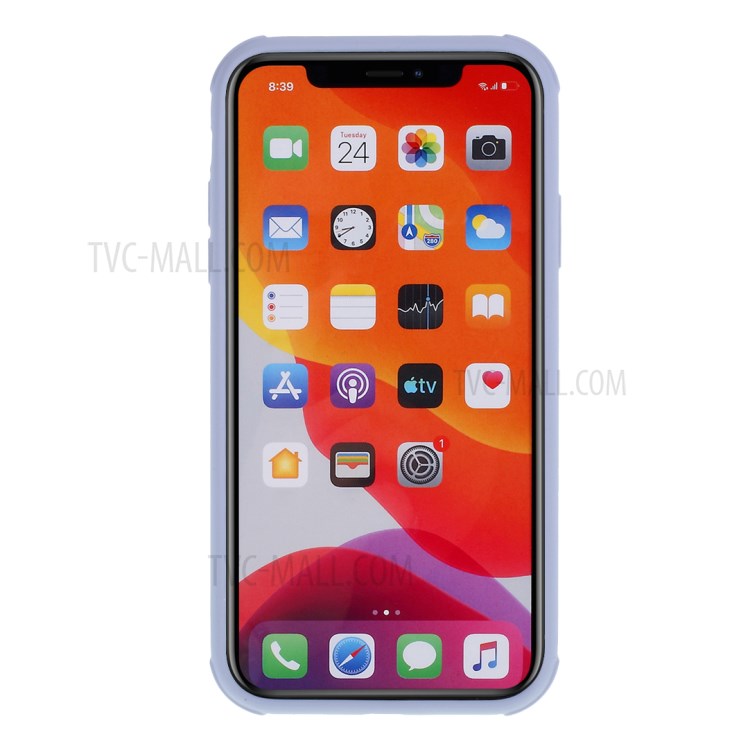 DIVI Shockproof Liquid Silicone Cover with Tempered Glass Screen Protector for iPhone 11 6.1 inch - Light Purple-4