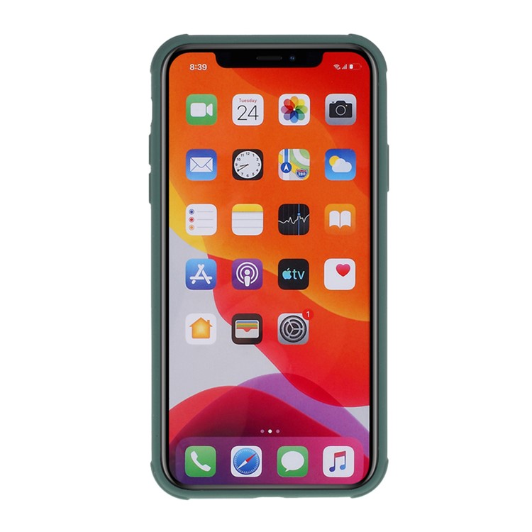 DIVI Shockproof Liquid Silicone Shell with Tempered Glass Screen Protector for iPhone 11 Pro Max 6.5 inch - Midnight Green-3