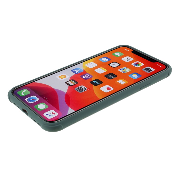 DIVI Shockproof Liquid Silicone Shell with Tempered Glass Screen Protector for iPhone 11 Pro Max 6.5 inch - Midnight Green-7