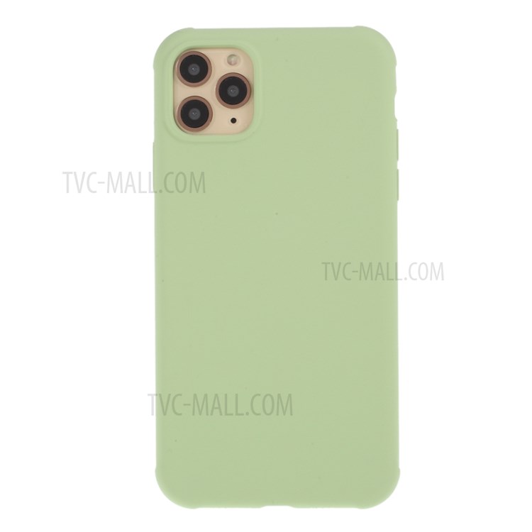 DIVI Shockproof Liquid Silicone Shell with Tempered Glass Screen Protector for iPhone 11 Pro Max 6.5 inch - Light Green-1