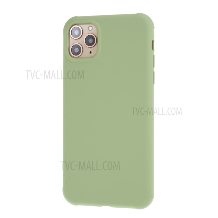 DIVI Shockproof Liquid Silicone Shell with Tempered Glass Screen Protector for iPhone 11 Pro Max 6.5 inch - Light Green-2