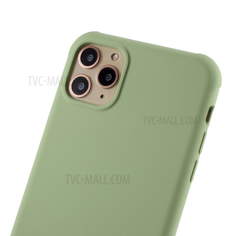 DIVI Shockproof Liquid Silicone Shell with Tempered Glass Screen Protector for iPhone 11 Pro Max 6.5 inch - Light Green-4