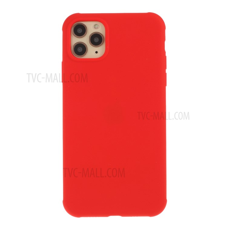 DIVI Shockproof Liquid Silicone Shell with Tempered Glass Screen Protector for iPhone 11 Pro Max 6.5 inch - Red-1