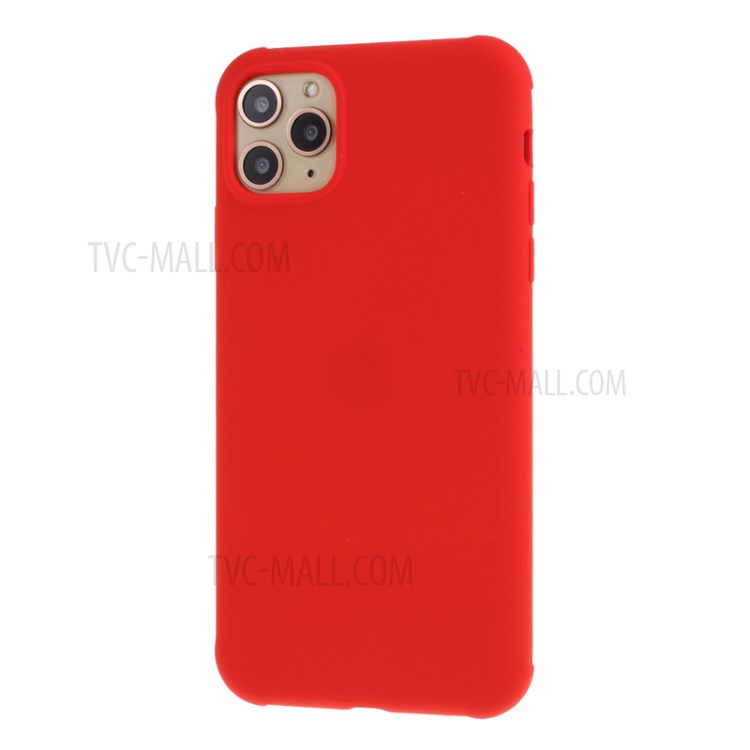 DIVI Shockproof Liquid Silicone Shell with Tempered Glass Screen Protector for iPhone 11 Pro Max 6.5 inch - Red-2