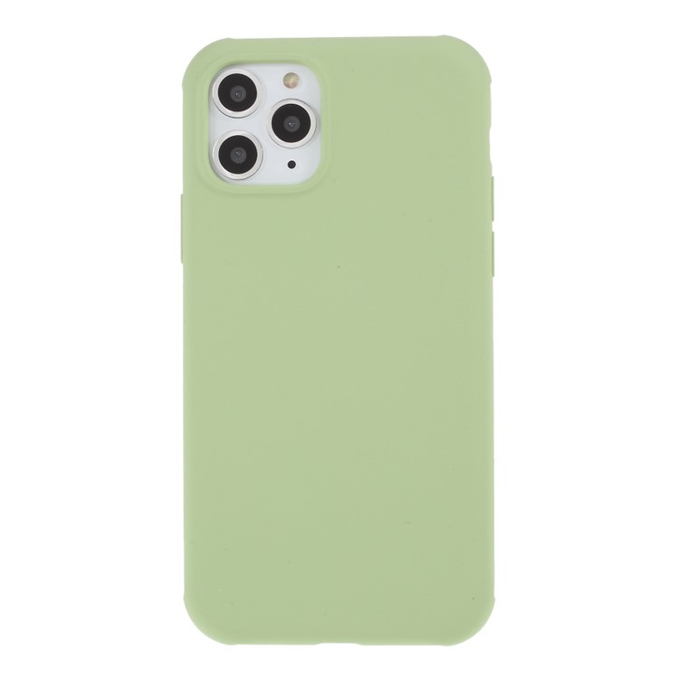 DIVI Shockproof Liquid Silicone Case Cover with Tempered Glass Screen Protector for iPhone 11 Pro 5.8 inch - Light Green-2