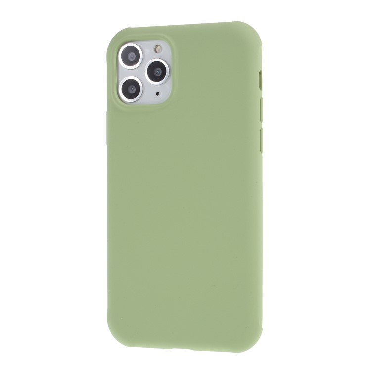 DIVI Shockproof Liquid Silicone Case Cover with Tempered Glass Screen Protector for iPhone 11 Pro 5.8 inch - Light Green-3
