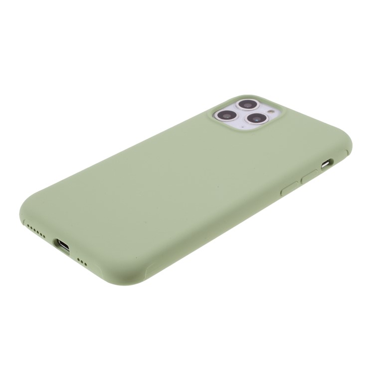 DIVI Shockproof Liquid Silicone Case Cover with Tempered Glass Screen Protector for iPhone 11 Pro 5.8 inch - Light Green-5