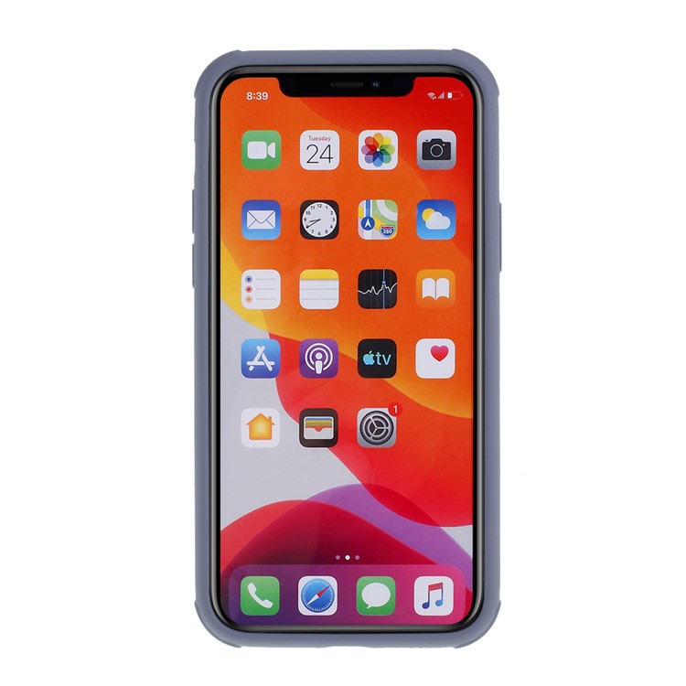 DIVI Shockproof Liquid Silicone Case Cover with Tempered Glass Screen Protector for iPhone 11 Pro 5.8 inch - Purple-4