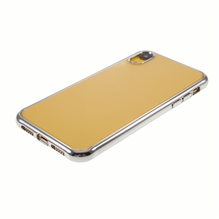 DIVI Shockproof Electroplating TPU Case with Tempered Glass Screen Protector for iPhone XR 6.1 inch - Silver-6