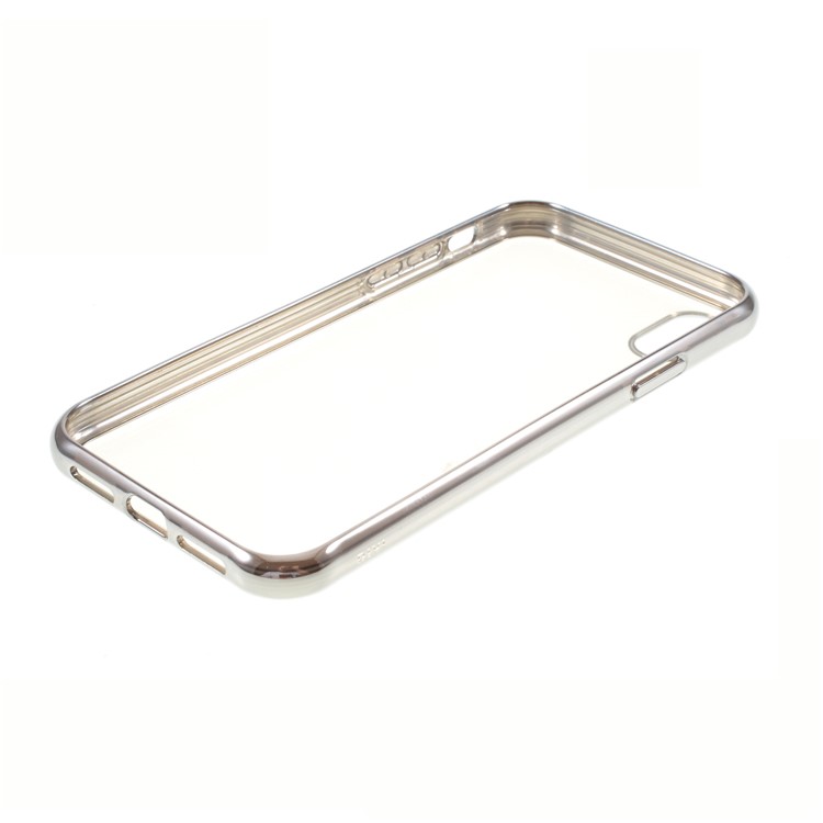 DIVI Shockproof Electroplating TPU Case with Tempered Glass Screen Protector for iPhone XR 6.1 inch - Silver-7