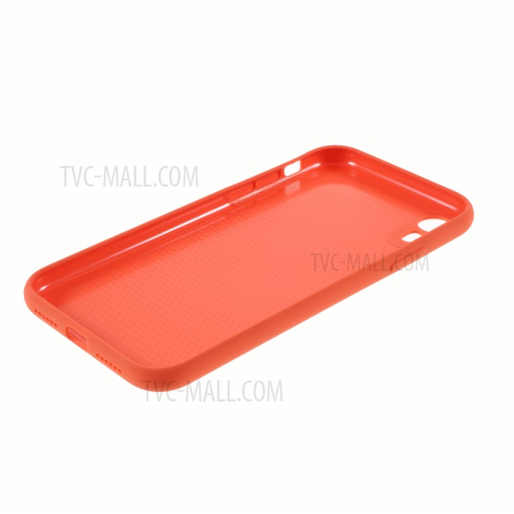 DIVI Slim Liquid Silicone Case Shell with with Tempered Glass Screen Protector for iPhone XR 6.1 inch - Coral-9